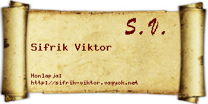 Sifrik Viktor névjegykártya